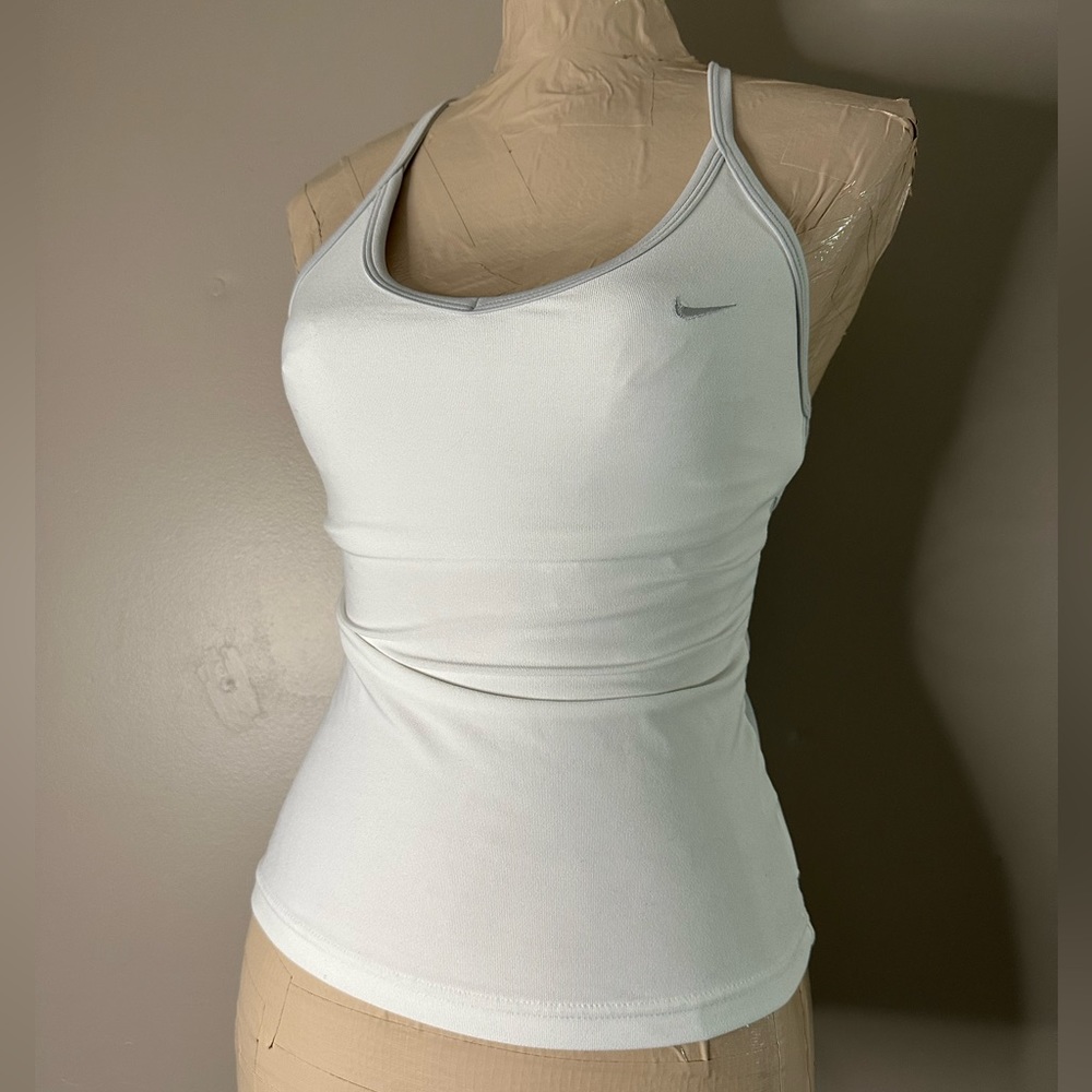Nike Workout Tank Top White Gray Size Small